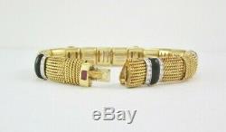 Estate Roberto Coin 7-1/8 18k Yellow Gold Diamond & Onyx Bracelet Gia $9,540.00