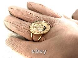 Eterna Gold 14k Yellow Gold Italian 20-lire Coin Ring, Size 7 (m4361g-24)