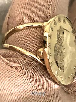 Eterna Gold 14k Yellow Gold Italian 20-lire Coin Ring, Size 7 (m4361g-24)