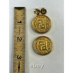 FENDI Janus Roma Italy Gold Coin1925 Vintage 1980's
