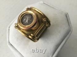 Fine Estate18k Solid Gold Ancient Roman Coin Ring by Nino Veruti