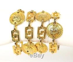 GIANNI VERSACE Vintage Gold Metal Medusa Coin Multi-Chain Bracelet