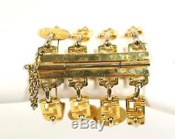 GIANNI VERSACE Vintage Gold Metal Medusa Coin Multi-Chain Bracelet
