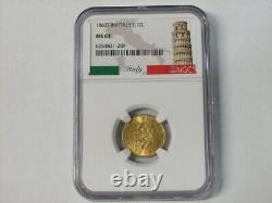 GOLD 1863T BN Italy 10 Lire NGC MS-63 KM# 9.2 SN1173