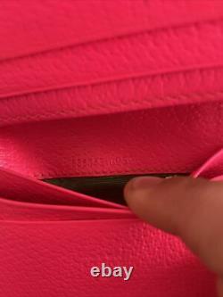 GUCCI Flora Pink Trapuntata Interlocking G Horsebit Pink Card Coin Case Wallet