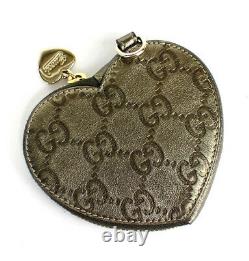 GUCCI Heart Shaped Coin Case Guccissima Bronze #52799 free shipping from Japan