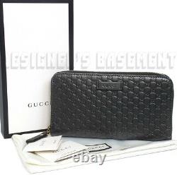 GUCCI black MICRO GUCCISSIMA gold-toned zip around wallet NIB Authentic 449391