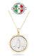 Genuine 2 Lira Bee Coin Medallion Italian 18K Gold over 925 Sterling Silver 18in
