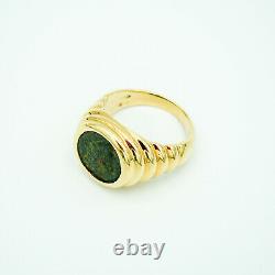 Genuine Bulgari Ancient Coin Ring 18 Kt Yellow Gold Very Good Condition