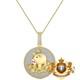 Genuine Moissanite Lucky Piggy Bank Golden Dollar Coins Good Luck Charm Pendant