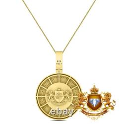 Genuine Moissanite Lucky Piggy Bank Golden Dollar Coins Good Luck Charm Pendant