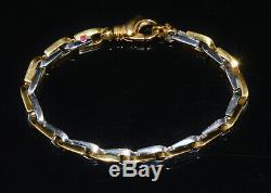 Genuine Roberto Coin 18K Solid Yellow Gold White Gold Ruby Mens Womens Bracelet