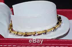 Genuine Roberto Coin 18K Solid Yellow Gold White Gold Ruby Mens Womens Bracelet