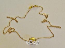 Genuine Roberto Coin Wink Emoji 18kt gold necklace withdiamond 18 inches