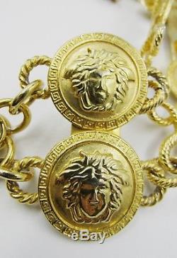 Gianni Versace 80s Vintage Chain Belt Medusa Head Coins 30 Crosses Gold Rare