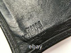 Gianni Versace Vintage'90 Gold Medusa Coin Leather Wallet Trifold Purse Italy