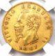 Gold 1867 Italy Vittorio Emanuele II 20 Lire Gold Coin G20L Certified NGC AU55