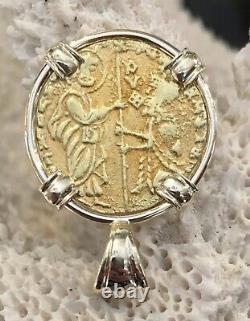 Gold 22K Coin Venice Italy Ducat 1382-1400 Christ in Stars set 14K gold Pendant