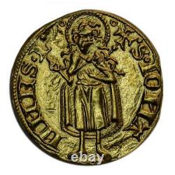 Gold florin coin token, Italy, Florence UNC