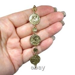 Gorgeous 14K Gold Italian Tagliamonte Style Coin Link Bracelet