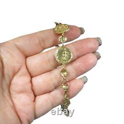 Gorgeous 14K Gold Italian Tagliamonte Style Coin Link Bracelet