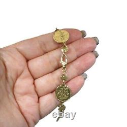 Gorgeous 14K Gold Italian Tagliamonte Style Coin Link Bracelet