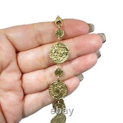 Gorgeous 14K Gold Italian Tagliamonte Style Coin Link Bracelet