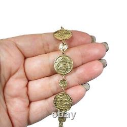 Gorgeous 14K Gold Italian Tagliamonte Style Coin Link Bracelet