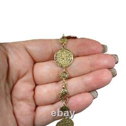 Gorgeous 14K Gold Italian Tagliamonte Style Coin Link Bracelet