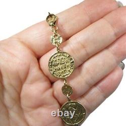 Gorgeous 14K Gold Italian Tagliamonte Style Coin Link Bracelet