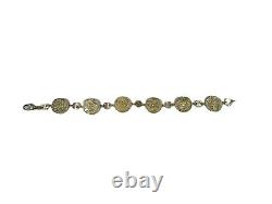 Gorgeous 14K Gold Italian Tagliamonte Style Coin Link Bracelet