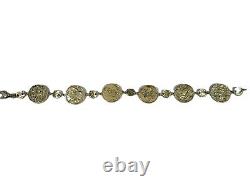Gorgeous 14K Gold Italian Tagliamonte Style Coin Link Bracelet