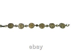Gorgeous 14K Gold Italian Tagliamonte Style Coin Link Bracelet