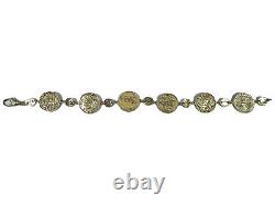 Gorgeous 14K Gold Italian Tagliamonte Style Coin Link Bracelet