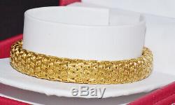Gorgeous Italian 18K Solid Gold Roberto Coin Braided Mesh Wide Bangle Bracelet