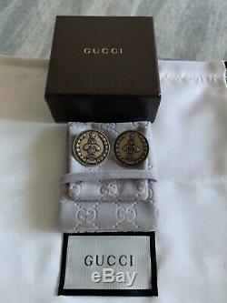 Gucci Large Coin Bee Stud Earrings Made In Italy New In Box