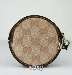 Gucci Pink Guccissima Coated Canvas Round Coin Purse withGold Bow Charm 181882