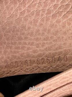 Gucci Women Auth Pale Pink Leather Butterfly Wallet Card Slots Coin Purse MINT