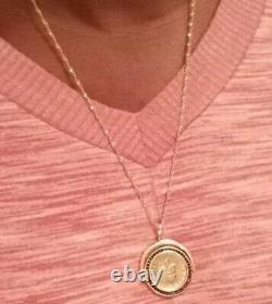 Handmade in Italy Italian 1958 Vintage Lira Coin Necklace Gold over 925 Silver