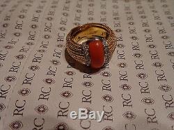 Heavy Roberto Coin Coral/Diamond Wide Ring 17.6gms