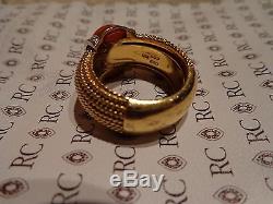 Heavy Roberto Coin Coral/Diamond Wide Ring 17.6gms