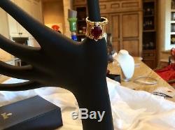 Huge Ruby Roberto Coin 18K Gold Diamond AND RUBY RING SALE FOR CHRISTMAS