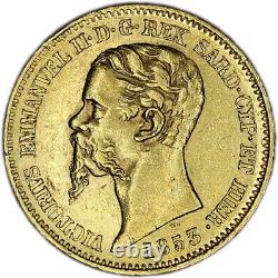 ITALIAN STATES (SARDINIA) coin 20 Lire 1853 Genova mint VF+ Choice Very Fine