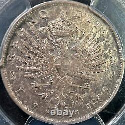 ITALY. 1906, 1 Lira, Silver PCGS aUNC Vittorio Emanuele III, Crowned Eagle