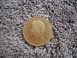 ITALY 20 Lire 1847 P Gold Corner CARLO ALBERTO/Sardinia 6.4g. 900 AU50 VERY RARE#S