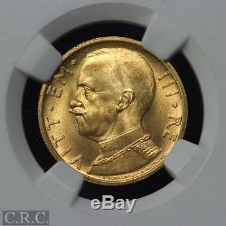 ITALY Gold 50 Lire 1931-R IX NGC MS63 KM#71 Rare