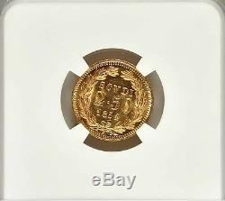 Italy Papal States 1854 2 1/2 Scudi Gold Coin Uncirculated Certified Ngc Ms 65