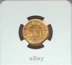 Italy Papal States 1859 2 1/2 Scudi Gold Coin Uncirculated Certified Ngc Ms64