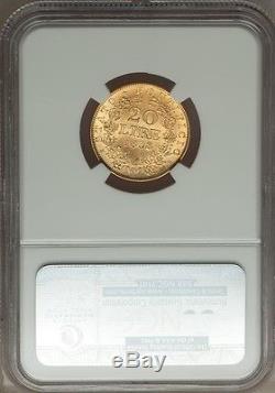 Italy Papal States 1868 20 Lire Gold Coin Choice Uncirculated Certified Ngc Ms63
