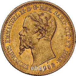 ITALY SARDINIA, GOLD 20 FRANCS 1852 ANCHOR P NGC AU53 with Traces of Luster